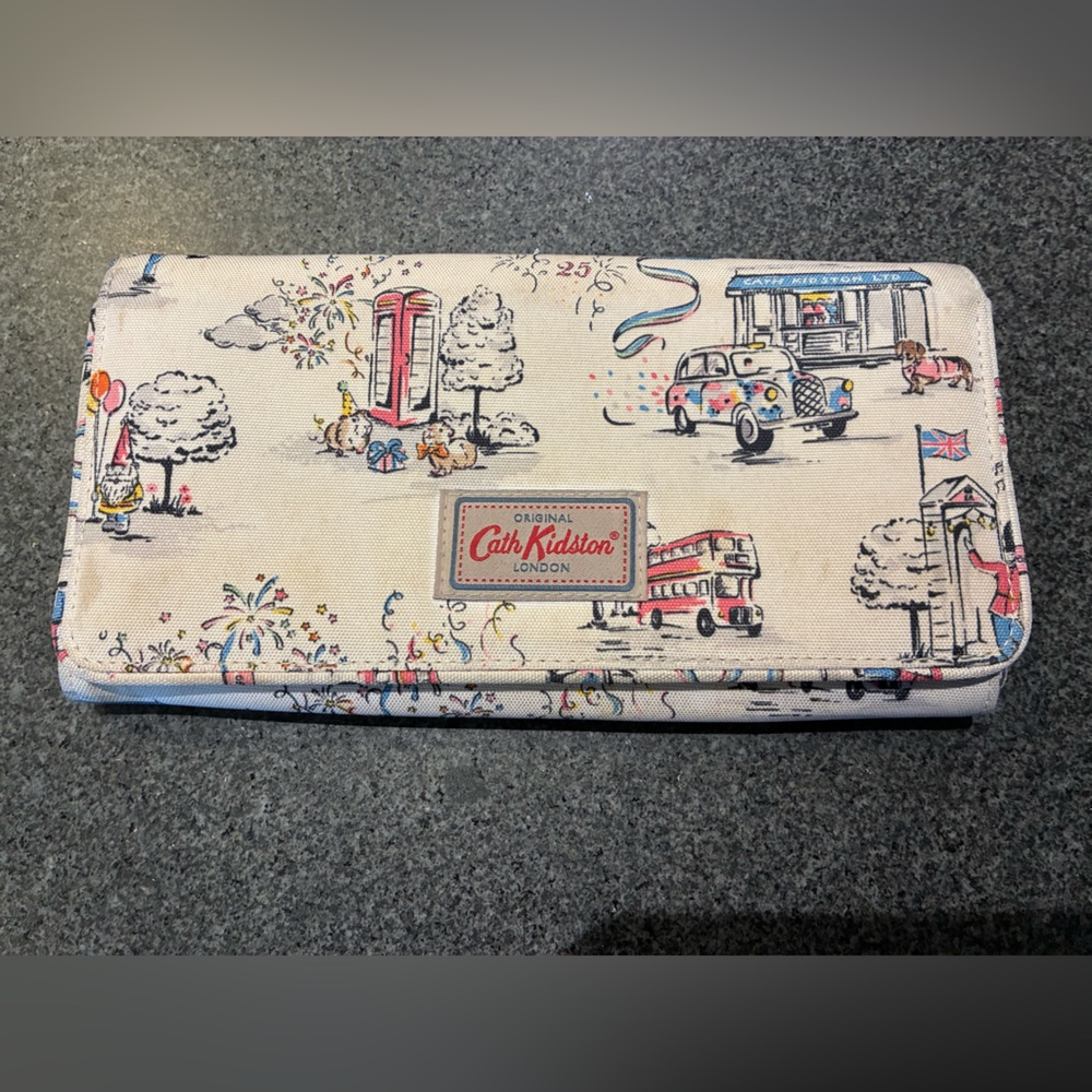 Cath Kidston clutch perfect for travel, London themed